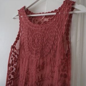 Free People Dusty Rose Mesh Dress